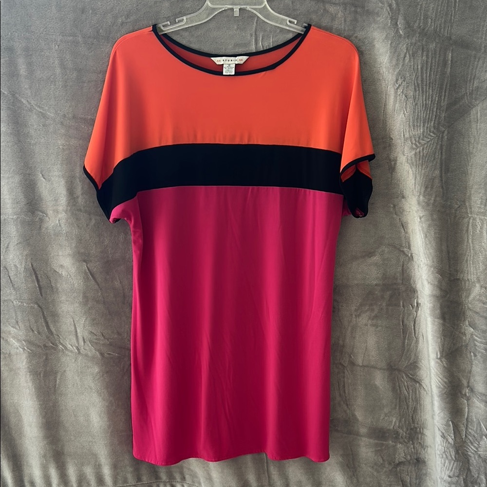 Aa Studio Colorblock Short Sleeve Mini Dress or Tunic